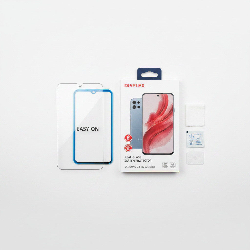DISPLEX Real Glass Samsung Galaxy S25 Edge – Flat Lay