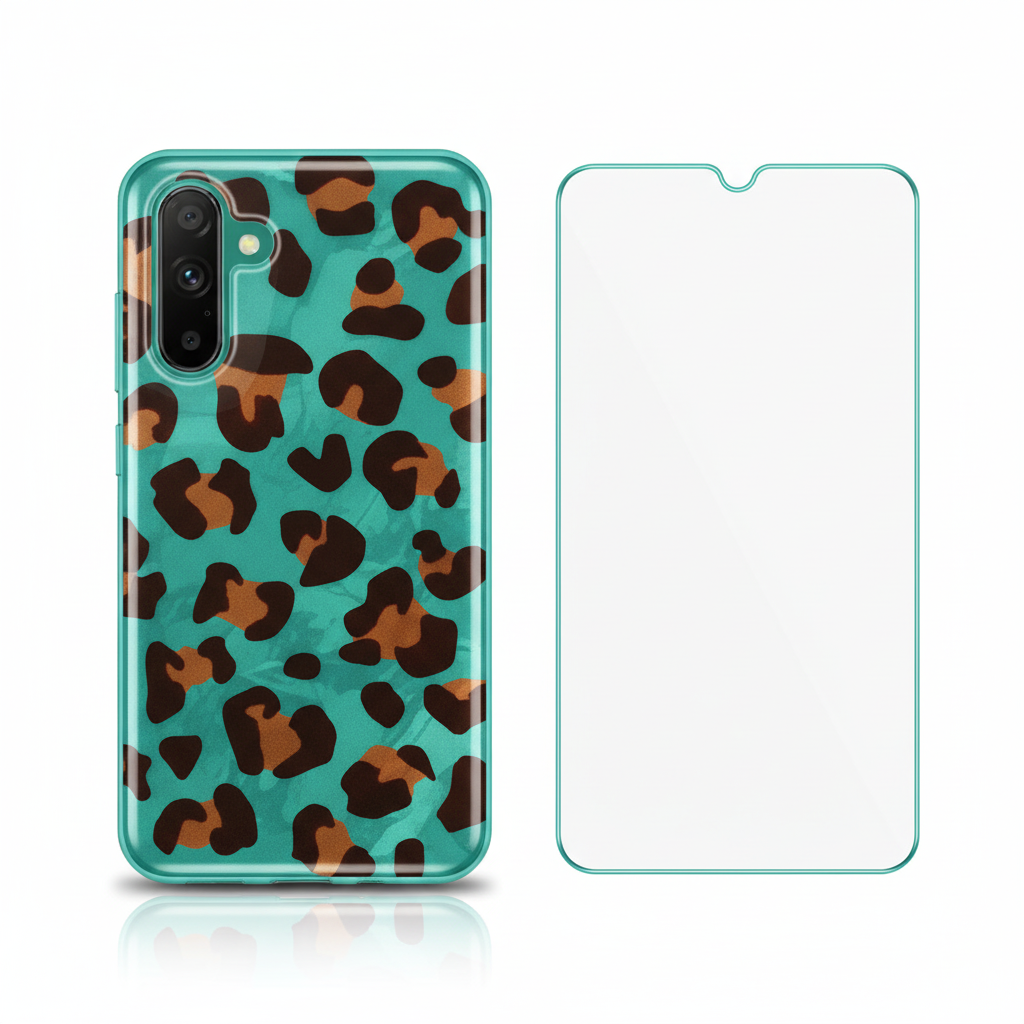 Leopard Case Galaxy A15 – Bundle mit Panzerglas