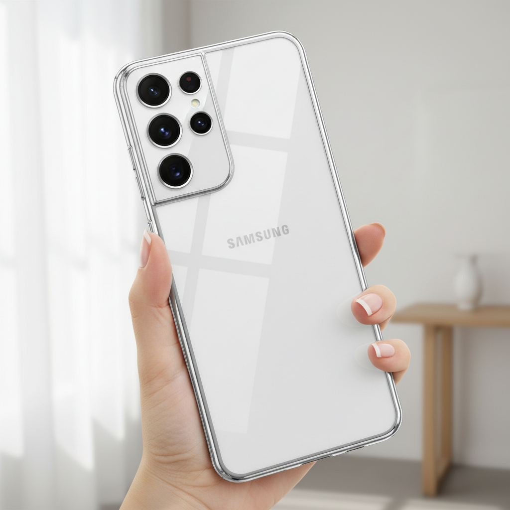 Samsung Galaxy S26 Ultra Clear Chrome Case Anwendungsbild