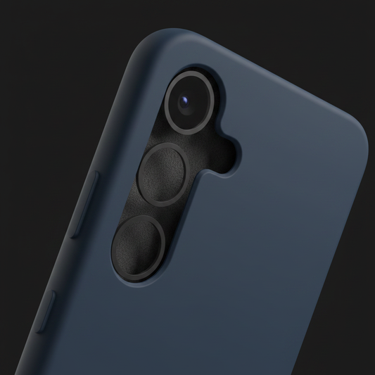 anco Liquid Silicone Case S24 – Detailansicht Mikrofaser-Innenseite und Soft-Touch Oberfläche