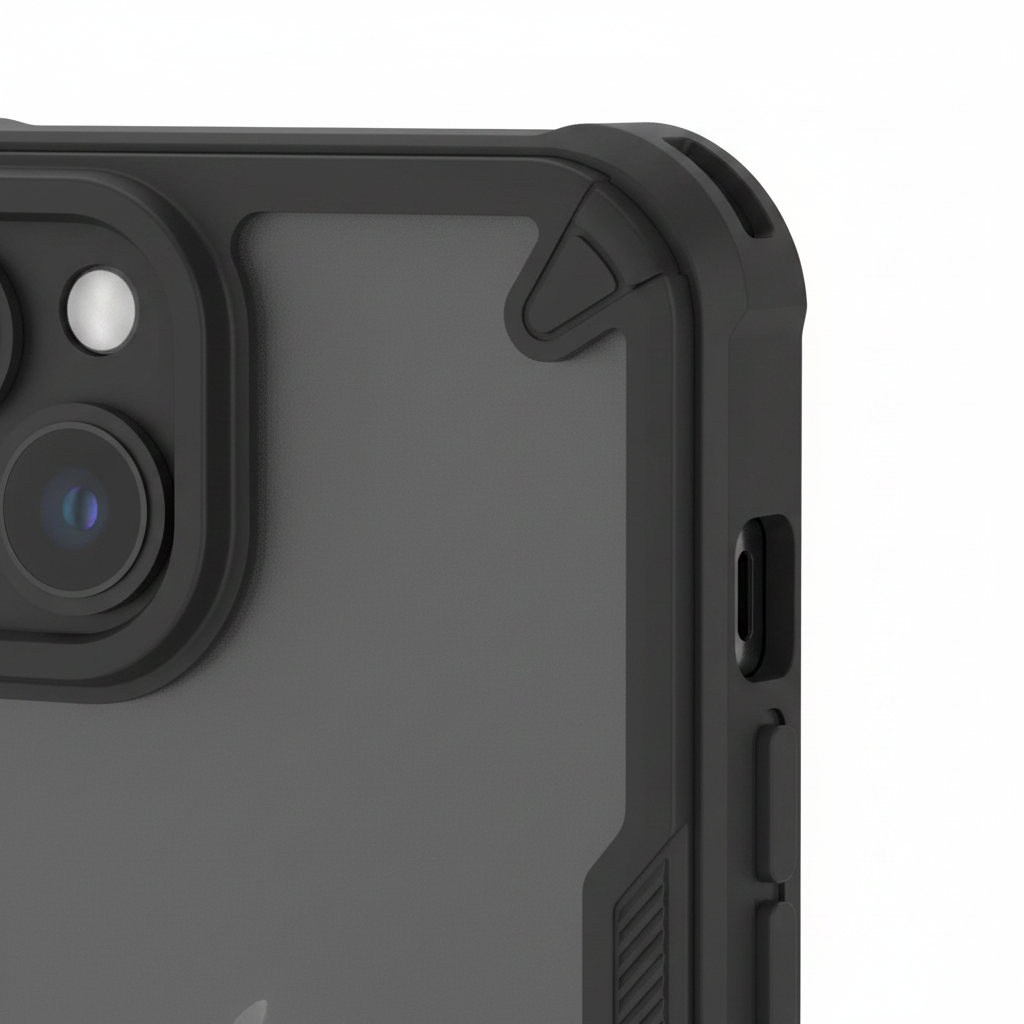 anco Protect Case – Detailbild verstärkte Ecke & Grip-Rillen