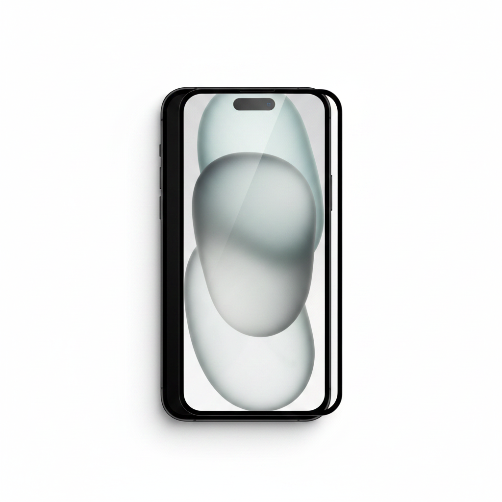 anco 9H Fullscreen Panzerglas Apple iPhone 15 – Lifestyle flat lay