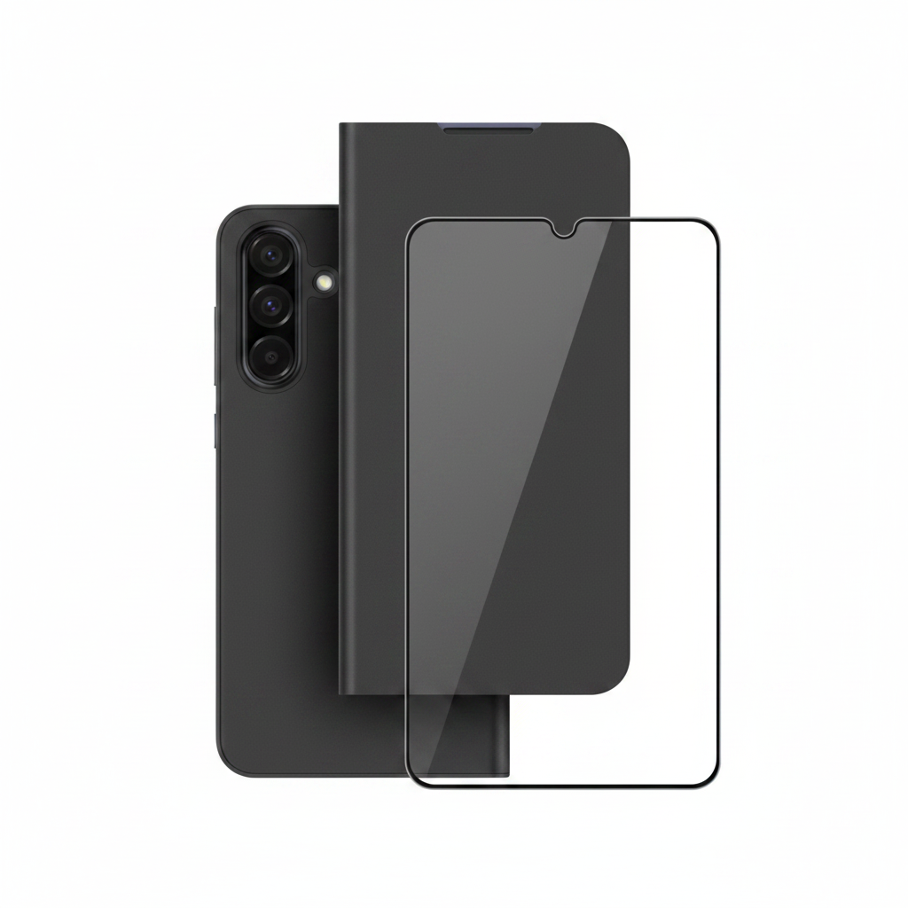 Mobeen Flip Cover Galaxy A17 – Bundle mit Panzerglas