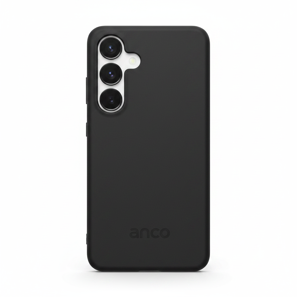 anco Bioly Case Samsung Galaxy S25 Schwarz – Frontansicht ohne Verpackung