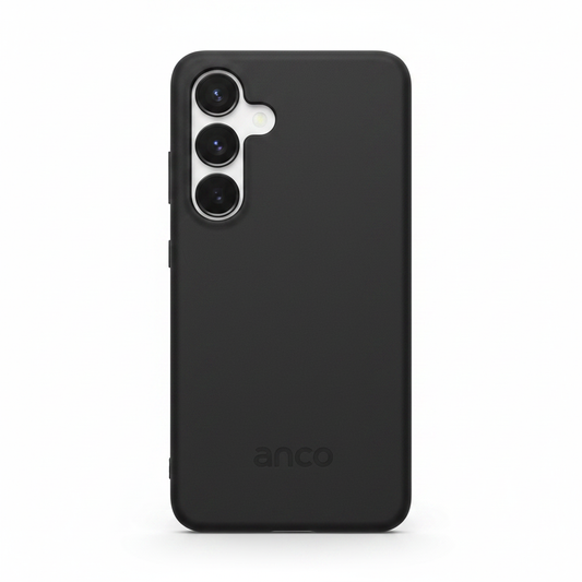anco Bioly Case Samsung Galaxy S25 Schwarz – Frontansicht ohne Verpackung