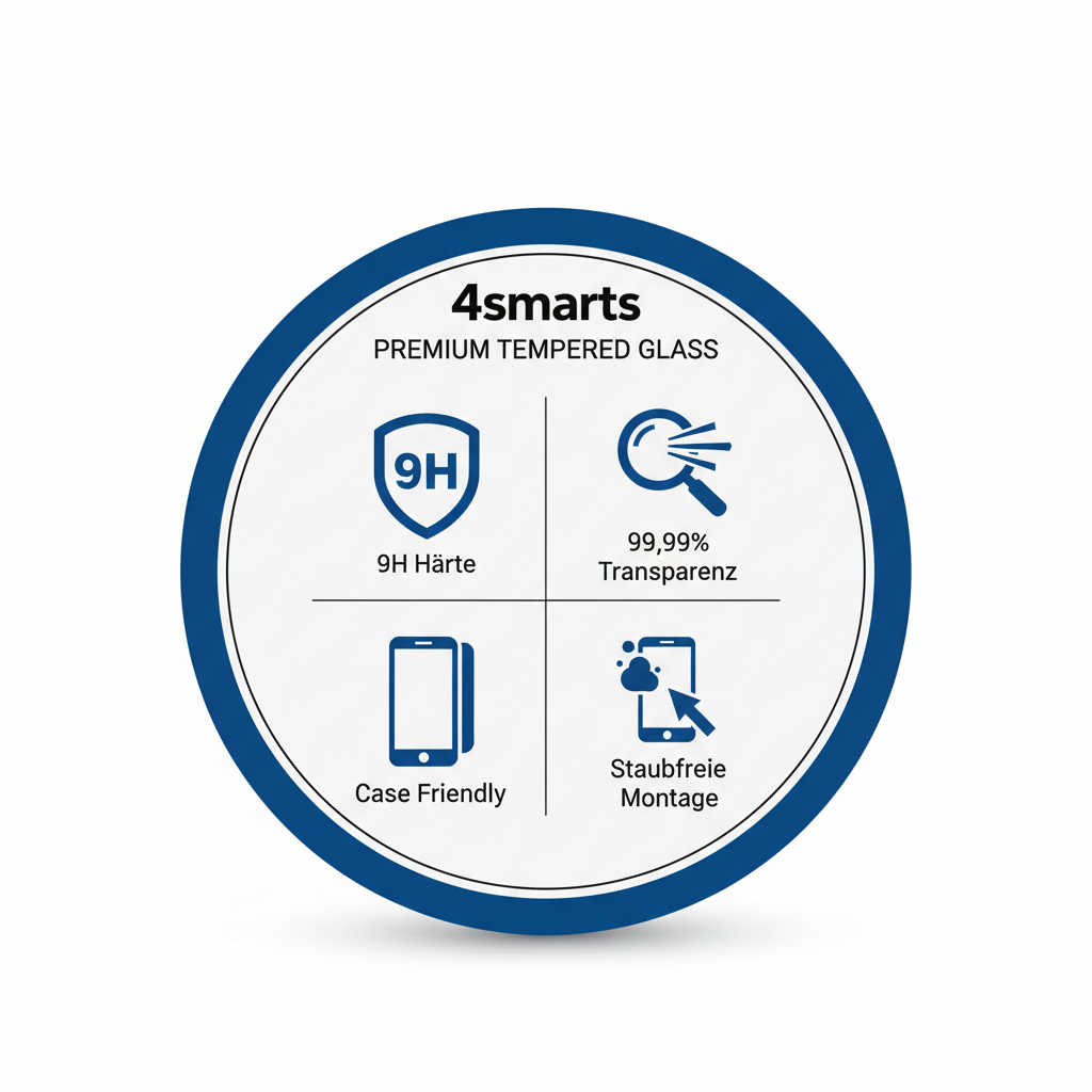 4smarts Second Glass S26+ – Badge 9H Härte 99,99% Transparenz Case Friendly staubfreie Montage