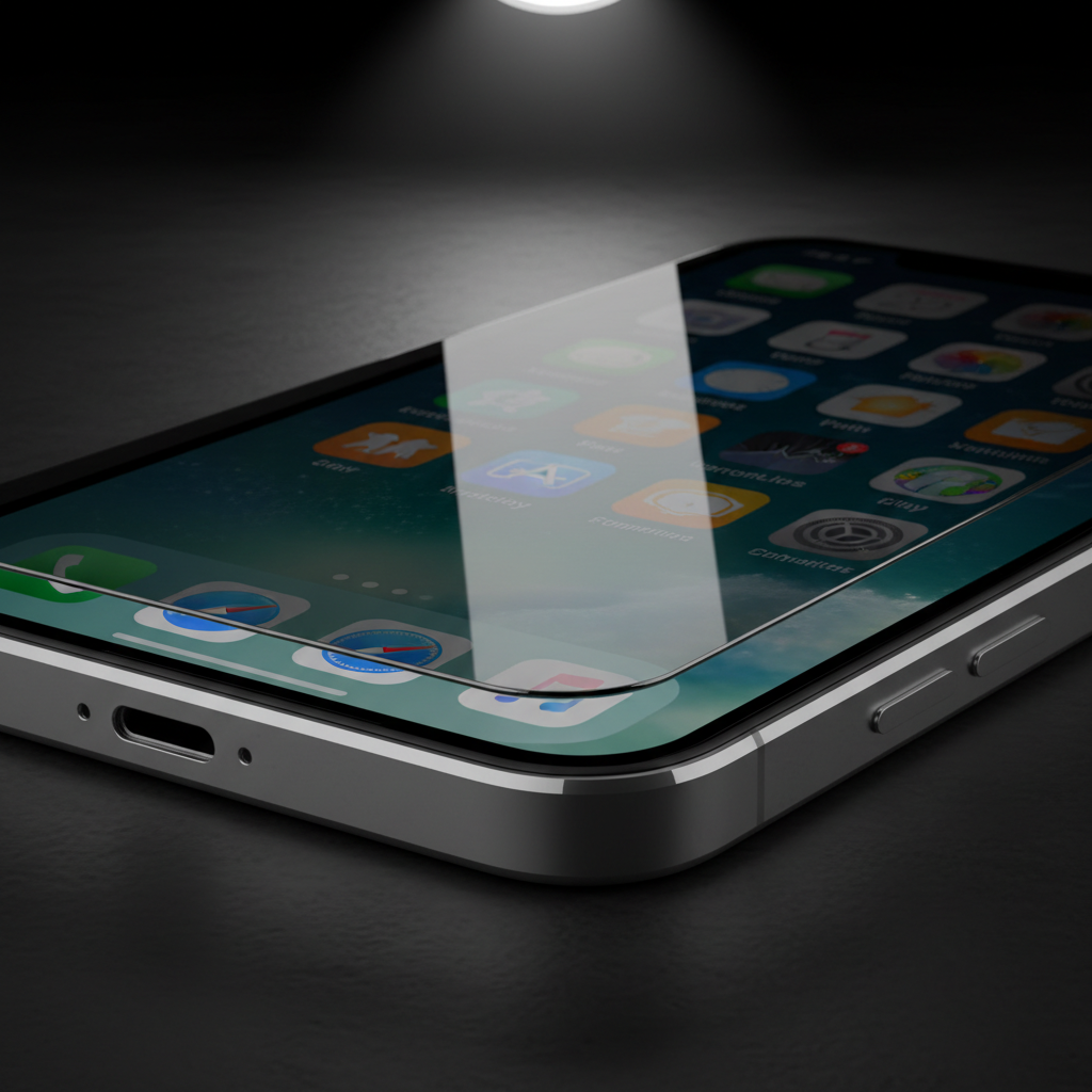 4smarts Second Glass Privacy iPhone 17 – Blickschutz-Effekt Detailaufnahme