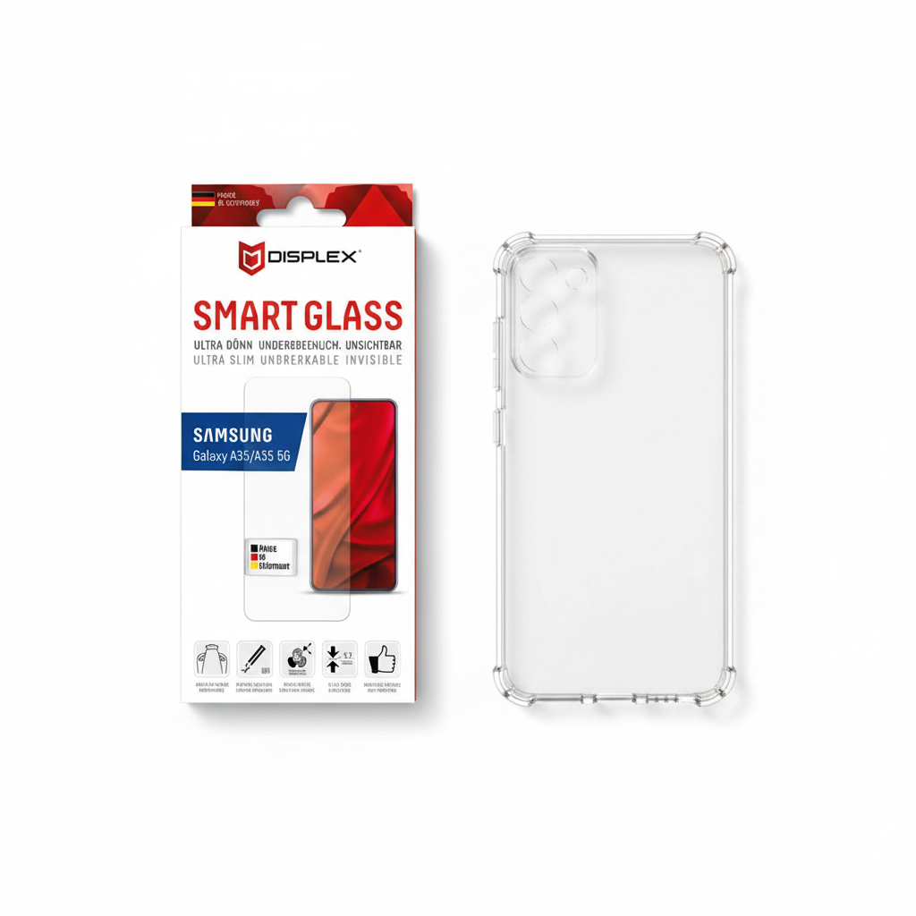 Bundle – DISPLEX Smart Glass und Hülle für Galaxy A35 A55