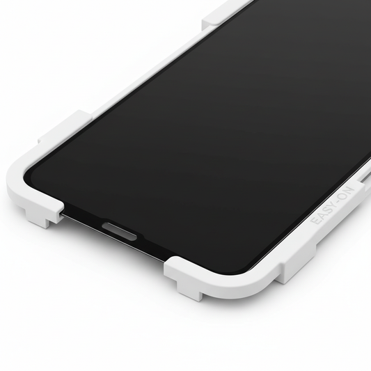 DISPLEX Privacy Glass Galaxy S25 Ultra – Detailansicht dunkle Privacy-Beschichtung und EASY-ON Rahmen