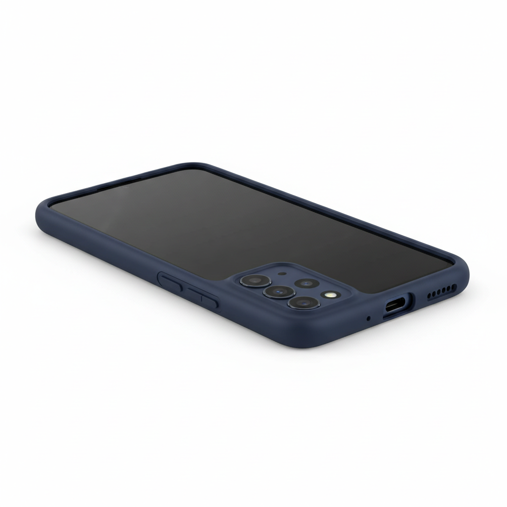 anco TPU Case Galaxy A26 5G Dark Blue – Hülle am Smartphone Seitenansicht