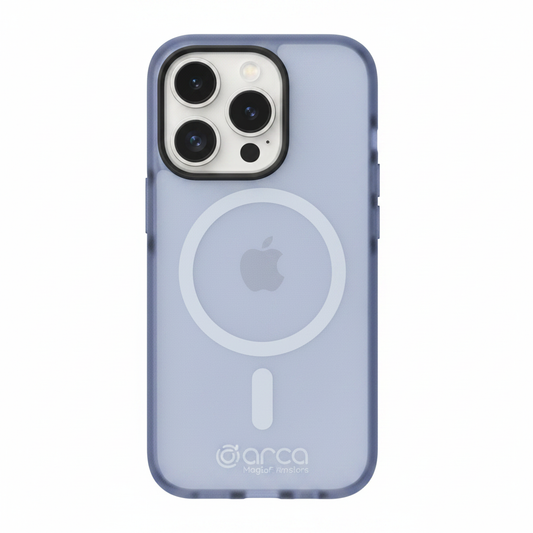 Frosted Blue iPhone 15 Pro MagSafe Hülle – Frontansicht