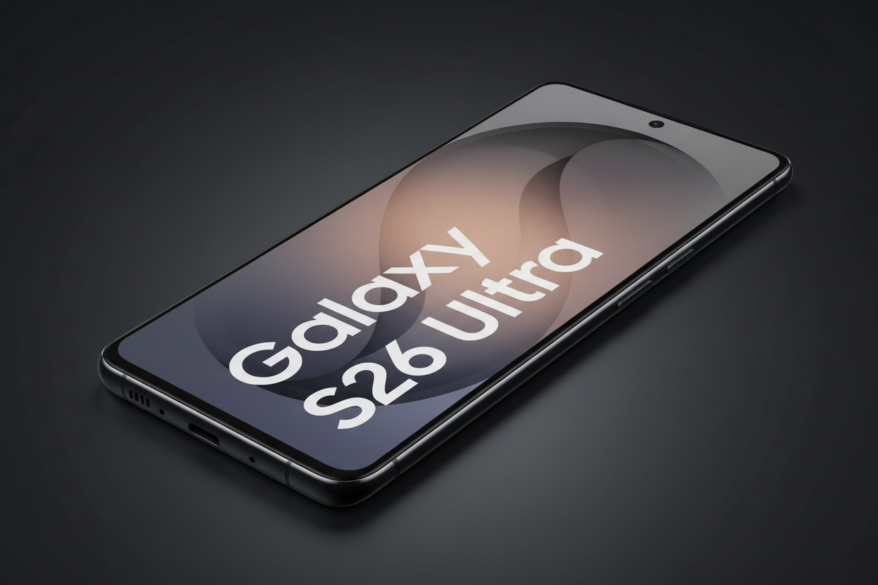 anco Tempered Glass Fullscreen S26 Ultra - Schrägansicht
