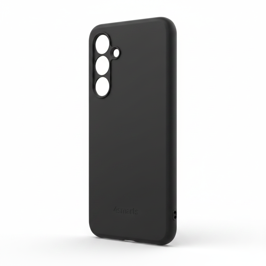 4smarts Silicone Case Cupertino Samsung Galaxy A36 Schwarz – Schrägansicht
