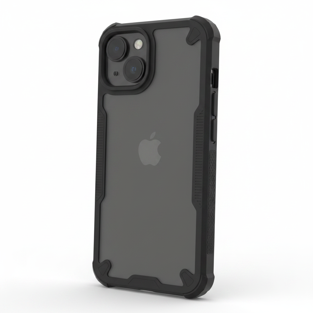 anco Protect Case iPhone 14 – Schrägansicht Matt Schwarz