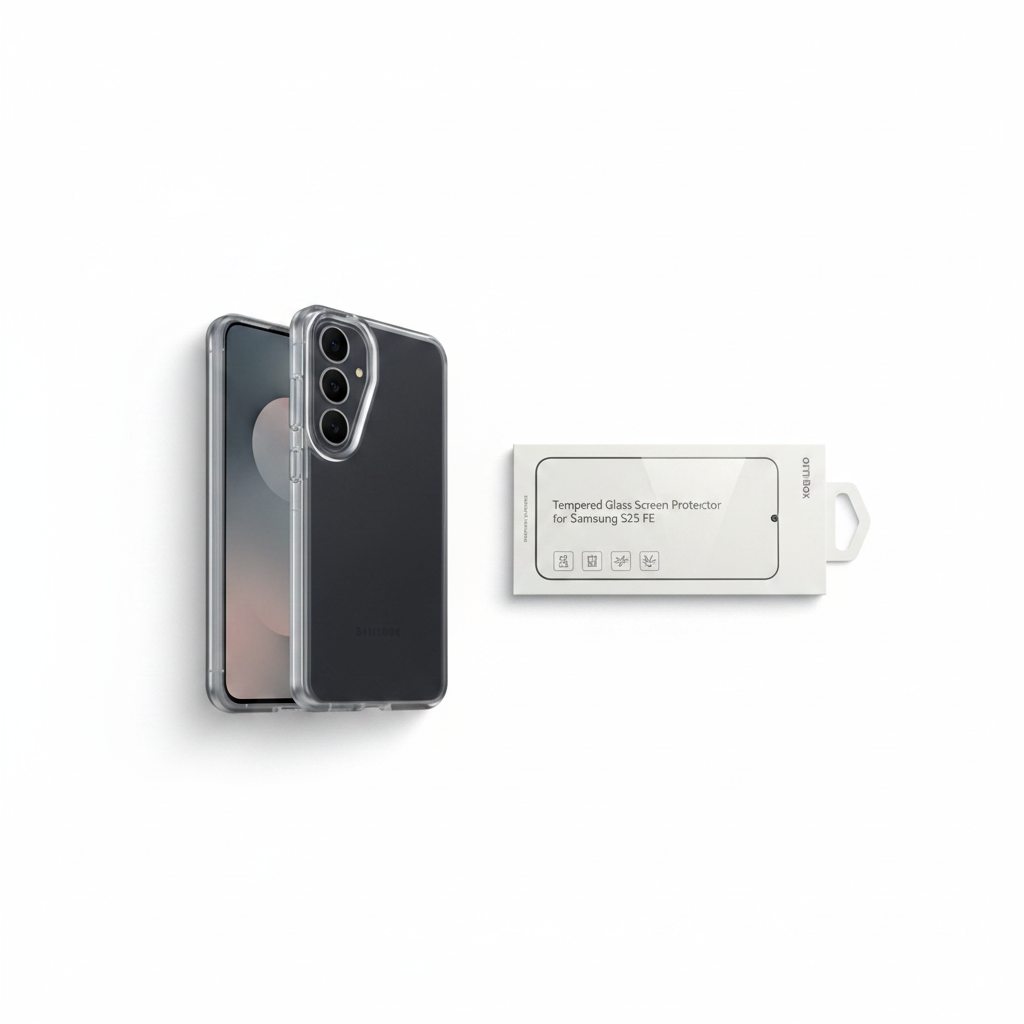 OtterBox React Case S25 FE Bundle mit Panzerglas – Komplett-Schutz Set