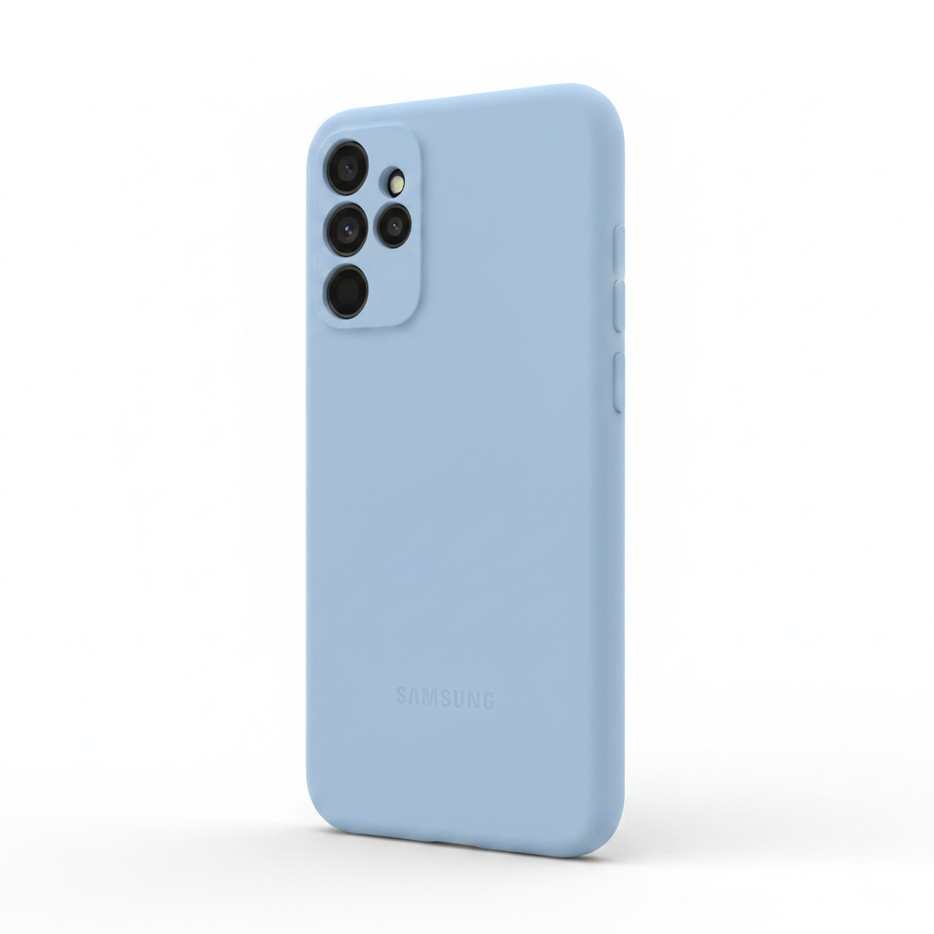 Samsung Silicone Cover Galaxy A35 5G Hellblau – Schrägansicht
