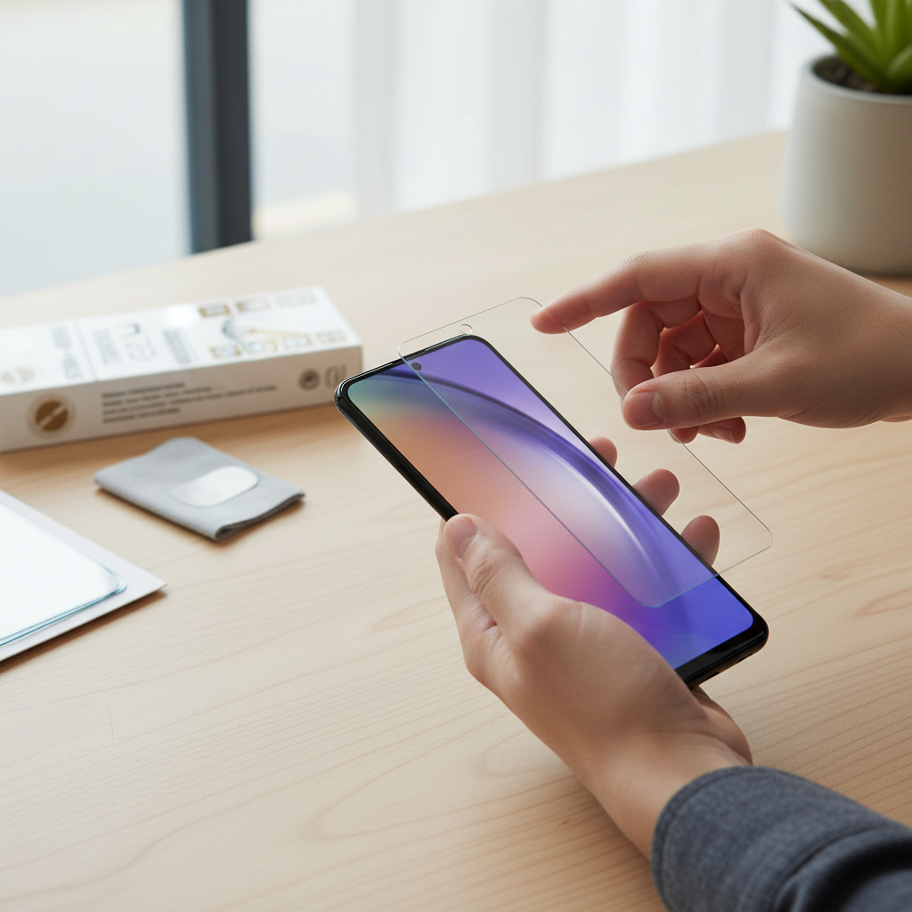 Panzerglas Samsung Galaxy A15 – Anwendungsbild