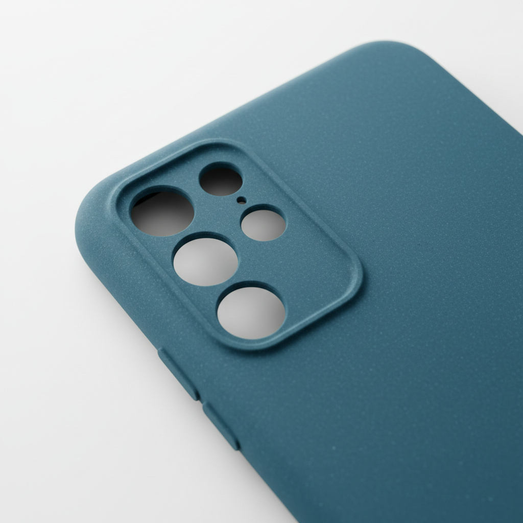 anco Bioly Case Galaxy A35 5G – Detailansicht natürliche Textur und Kameraausschnitt