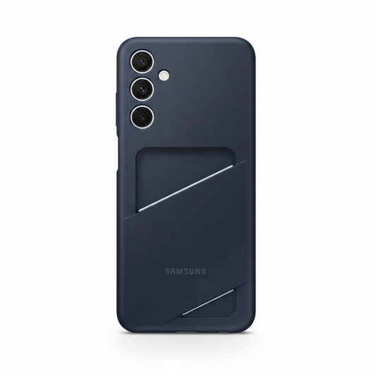 Samsung Card Slot Cover Galaxy A25 5G Blau Schwarz – Rückseite mit Kartenfach