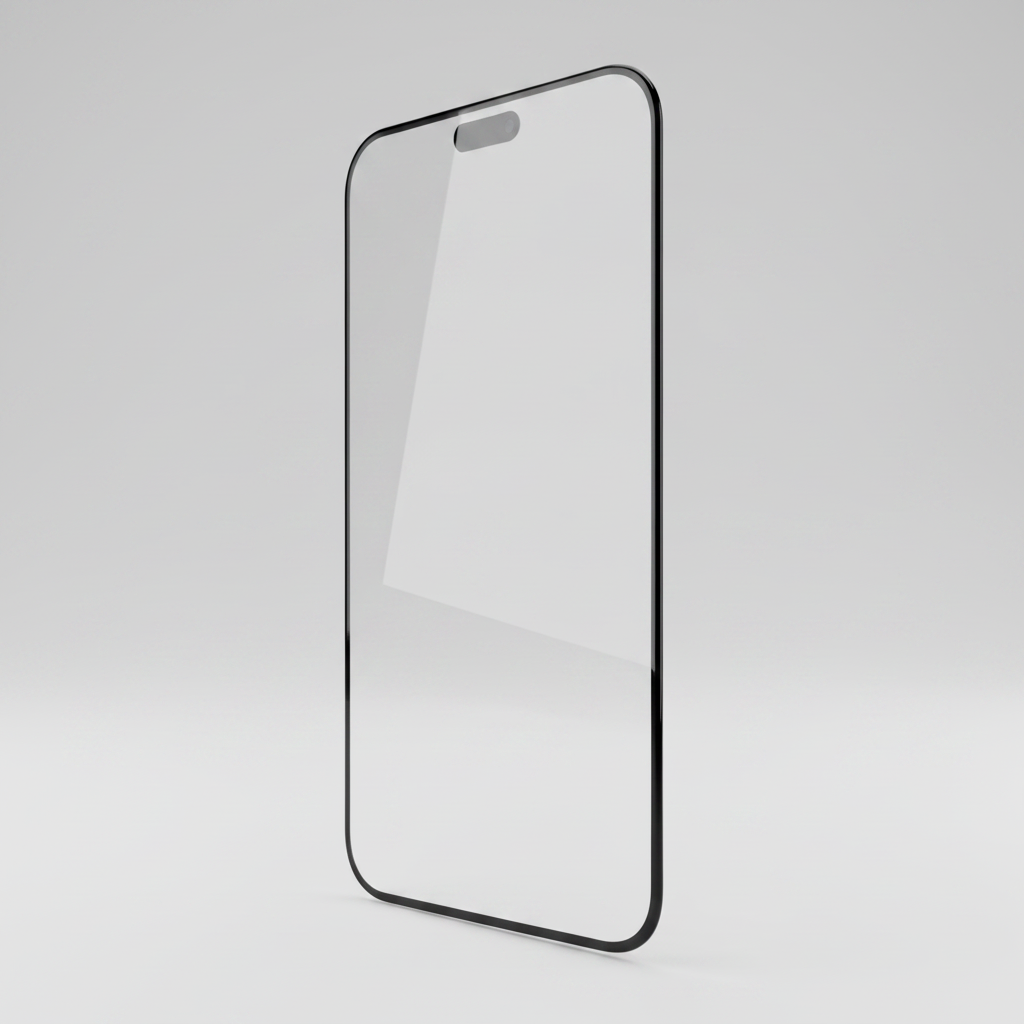 Panzerglas 3/4 Ansicht grauer Hintergrund