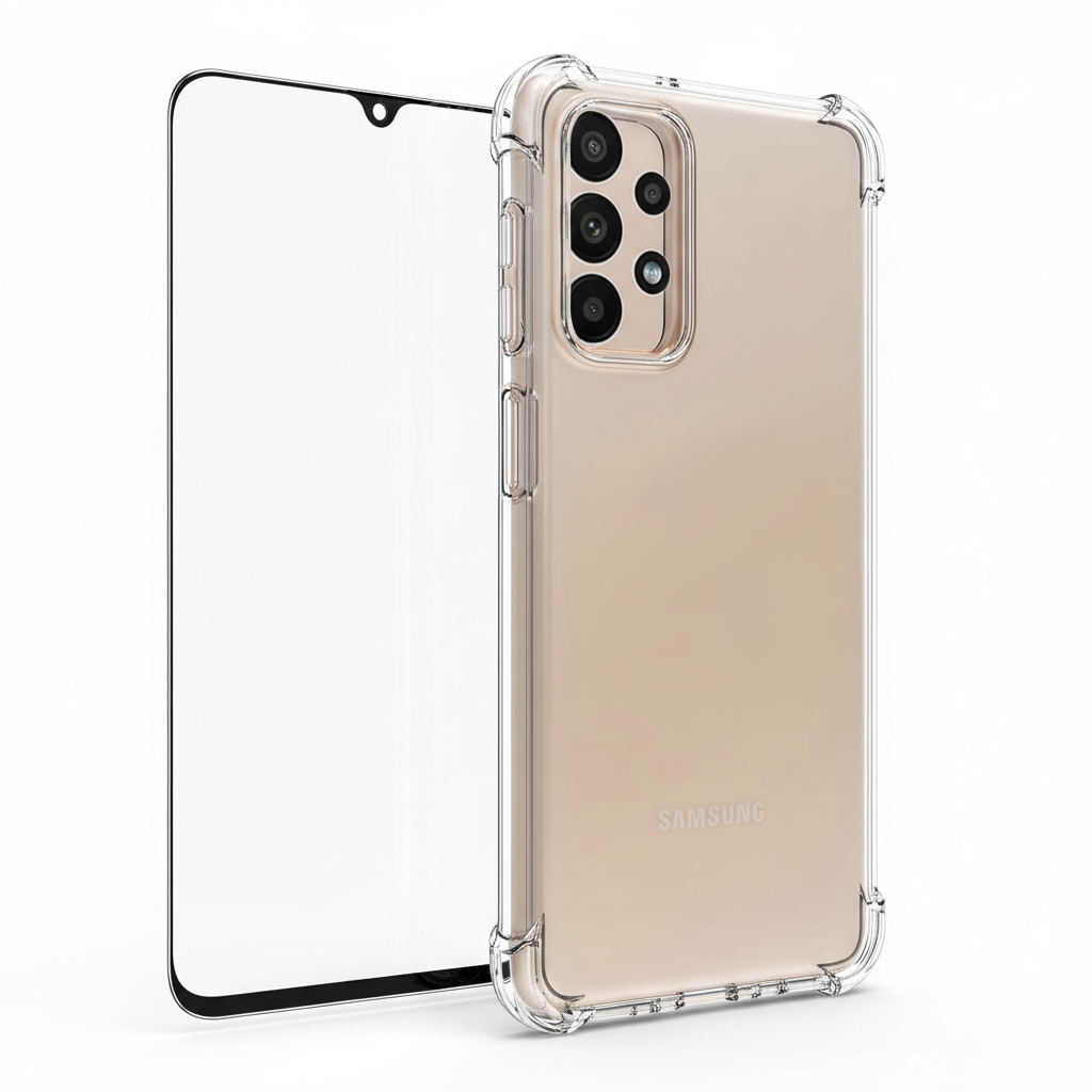 okkes JUMP PLUS Case Galaxy A15 – Bundle mit Panzerglas