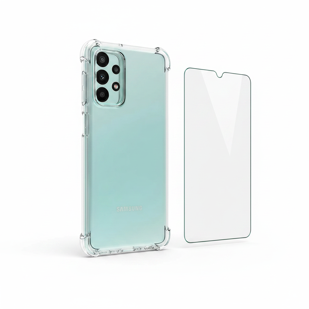 okkes JUMP PLUS Hülle Samsung Galaxy A25 5G – Bundle mit Panzerglas