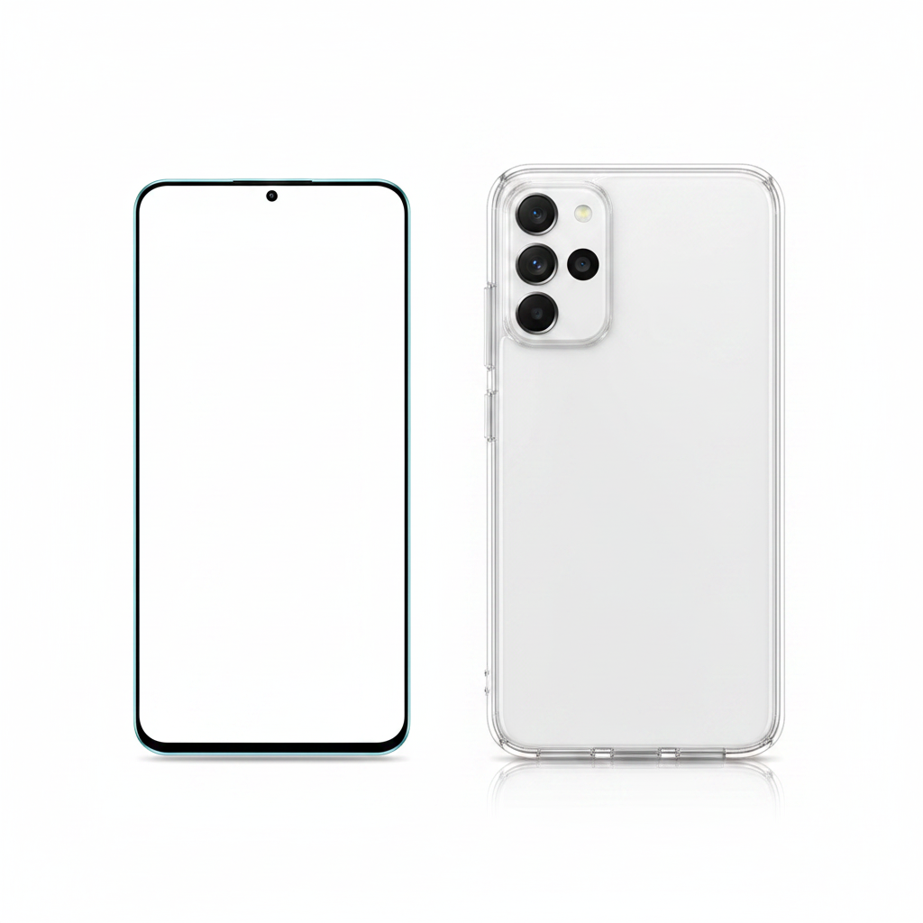 okkes Titan Plus Panzerglas Samsung Galaxy A25 5G – Bundle mit Hülle