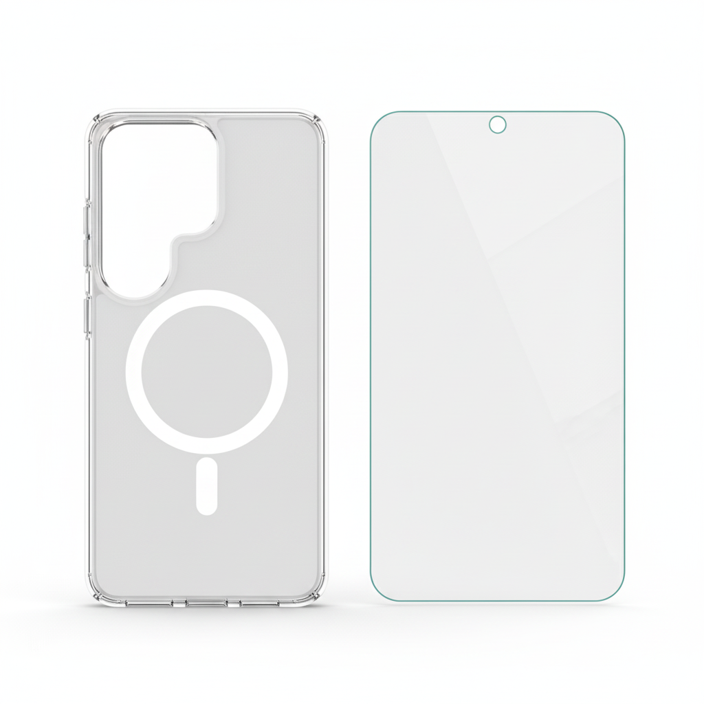 Google Pixel Hülle transparent MagSafe Bundle mit Panzerglas