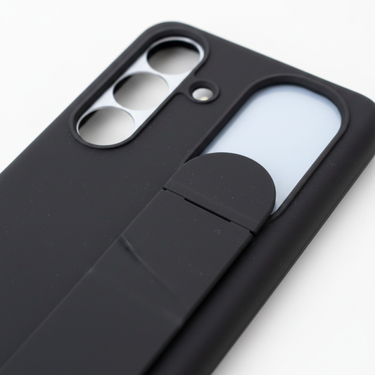 Samsung Standing Grip Cover Galaxy S25 – Detailansicht Textur Band-Mechanismus Kameraausschnitt