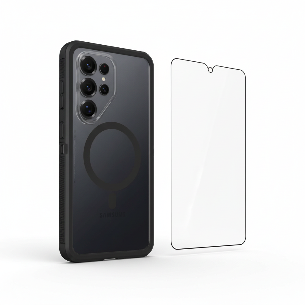 Google Pixel Hülle Rugged schwarz MagSafe Bundle mit Panzerglas