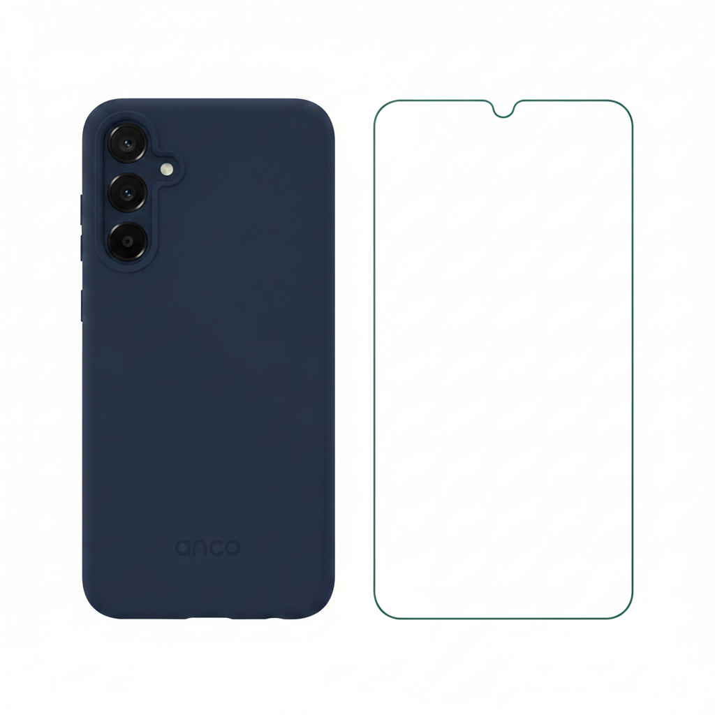 anco Liquid Silicone Case Samsung Galaxy A25 5G – Bundle mit Panzerglas