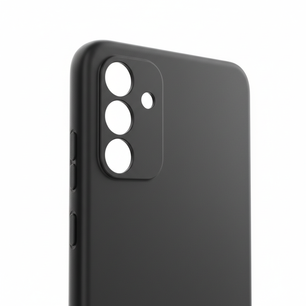 anco Dark Case Galaxy A26 5G – Detailansicht Kameraausschnitt und matte Textur