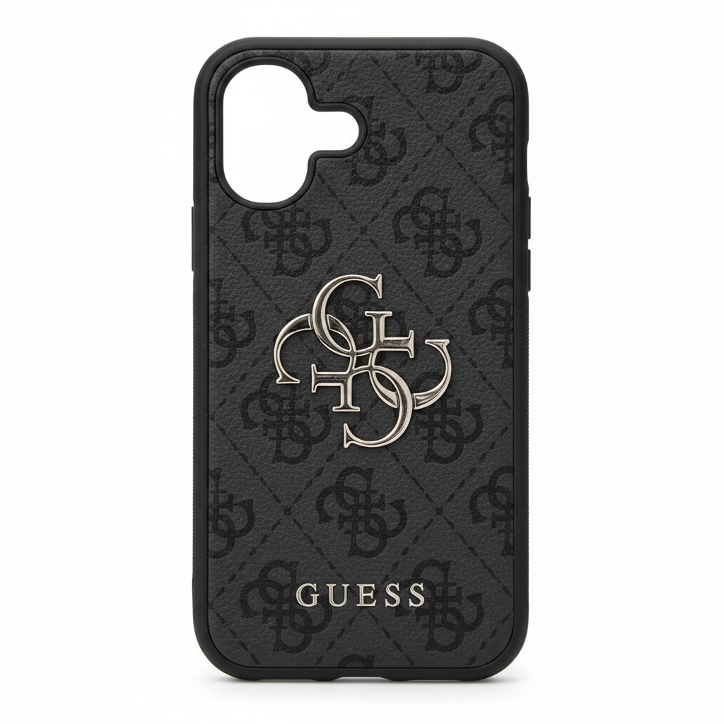 Guess PU 4G Metal Logo Case iPhone 17 – Frontansicht