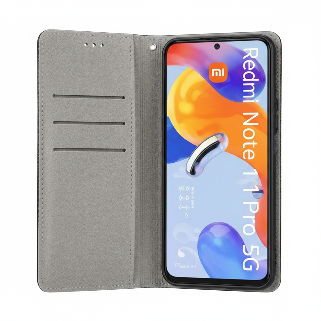 Detailansicht Kartenfach und Innenfutter anco Bookcase Redmi Note 11 Pro+ 5G