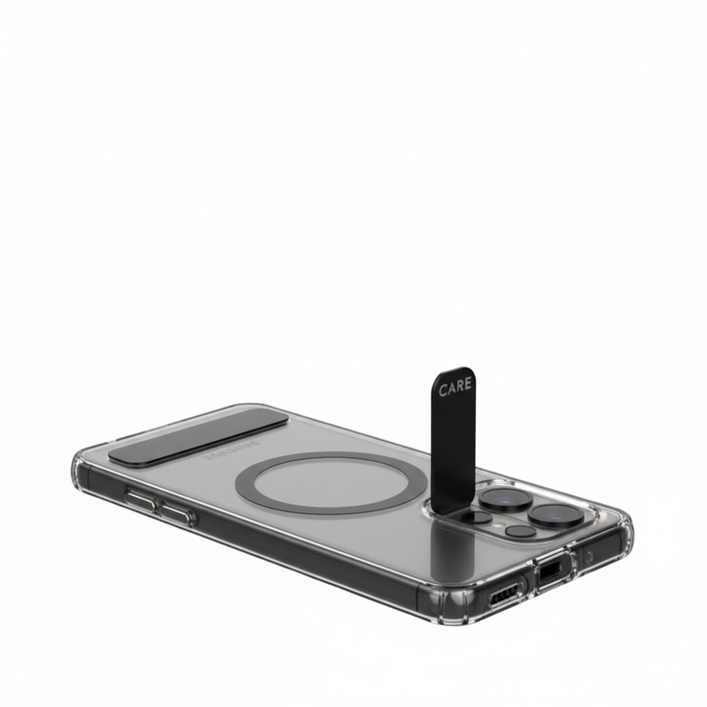 Google Pixel Hülle transparent Kickstand ausgeklappt
