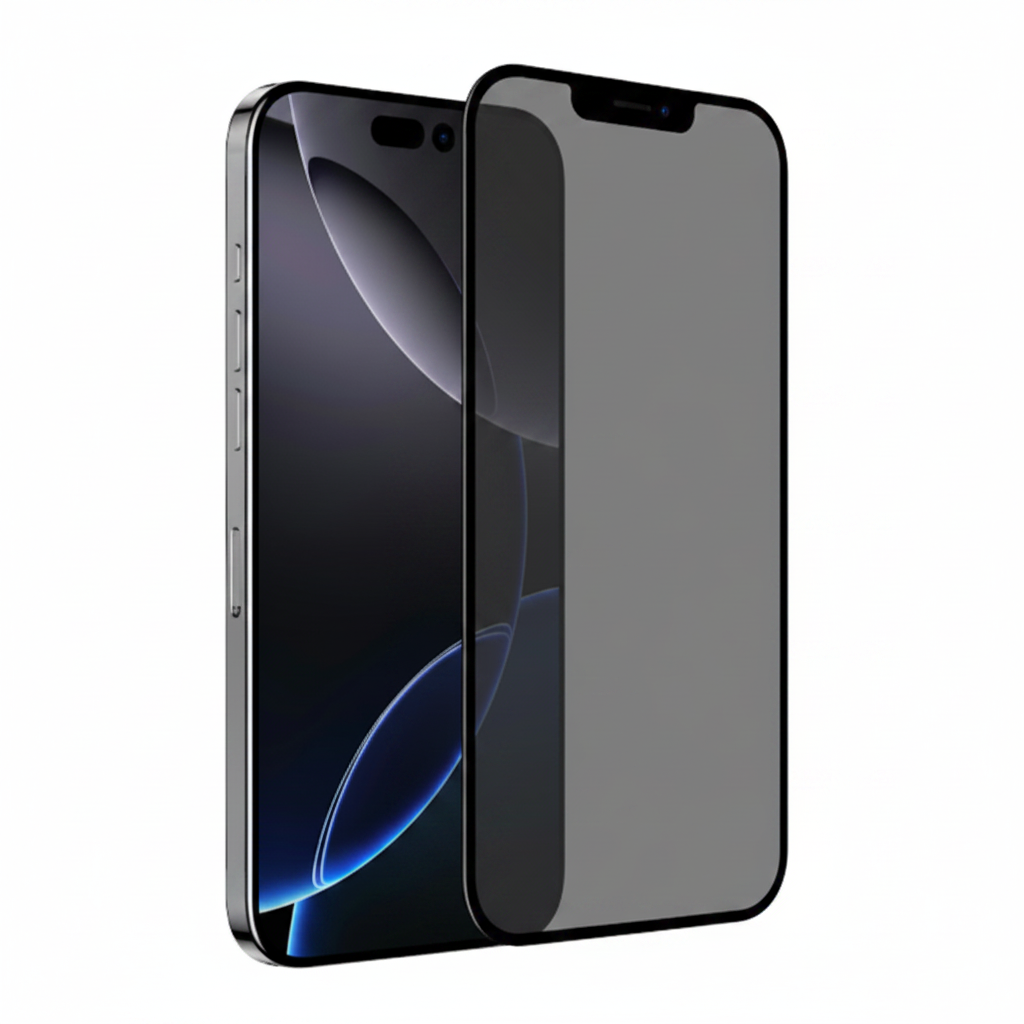 Privacy Glas Flat Lay weißer Hintergrund