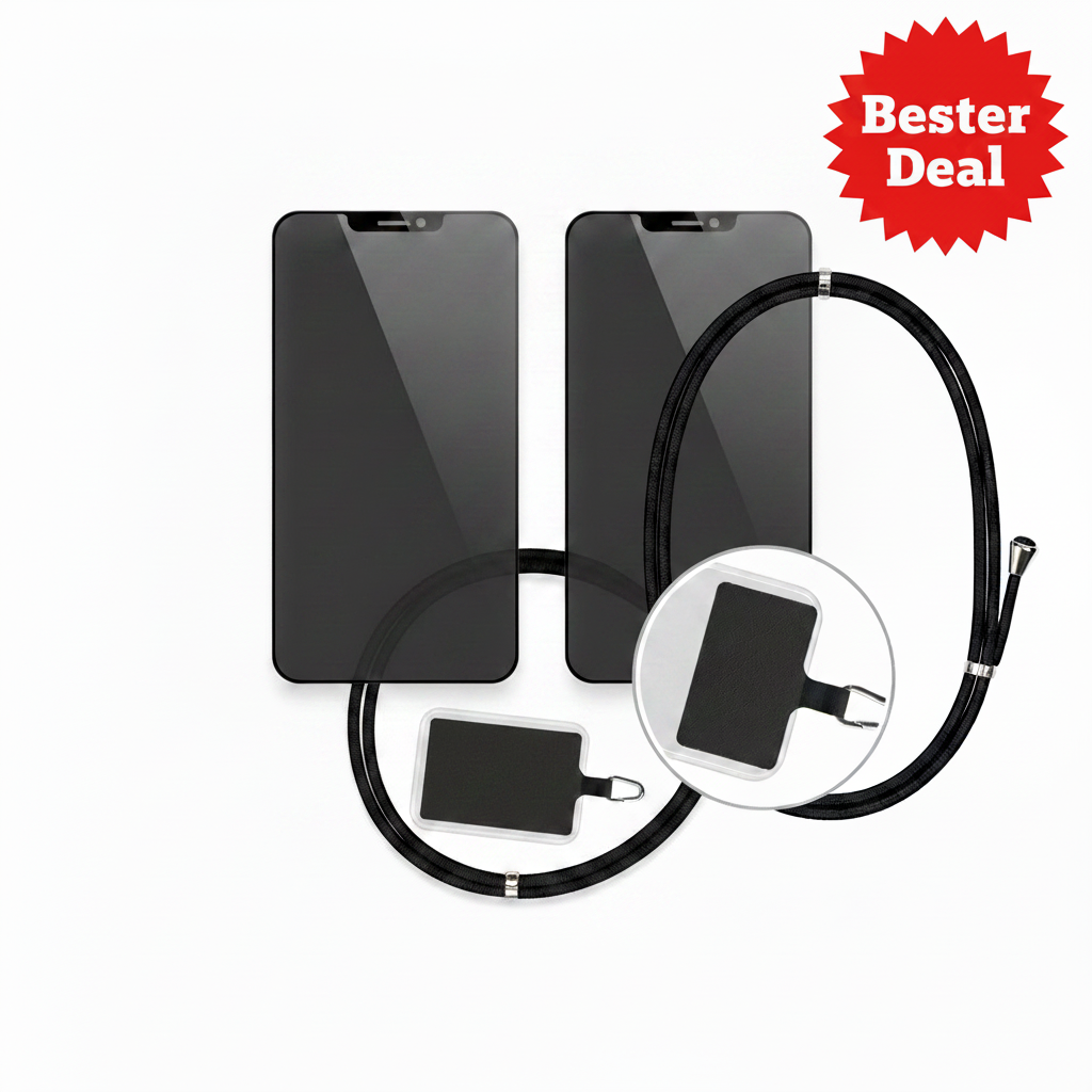 Bundle 2x Privacy Panzerglas + Handyband – Bester Deal