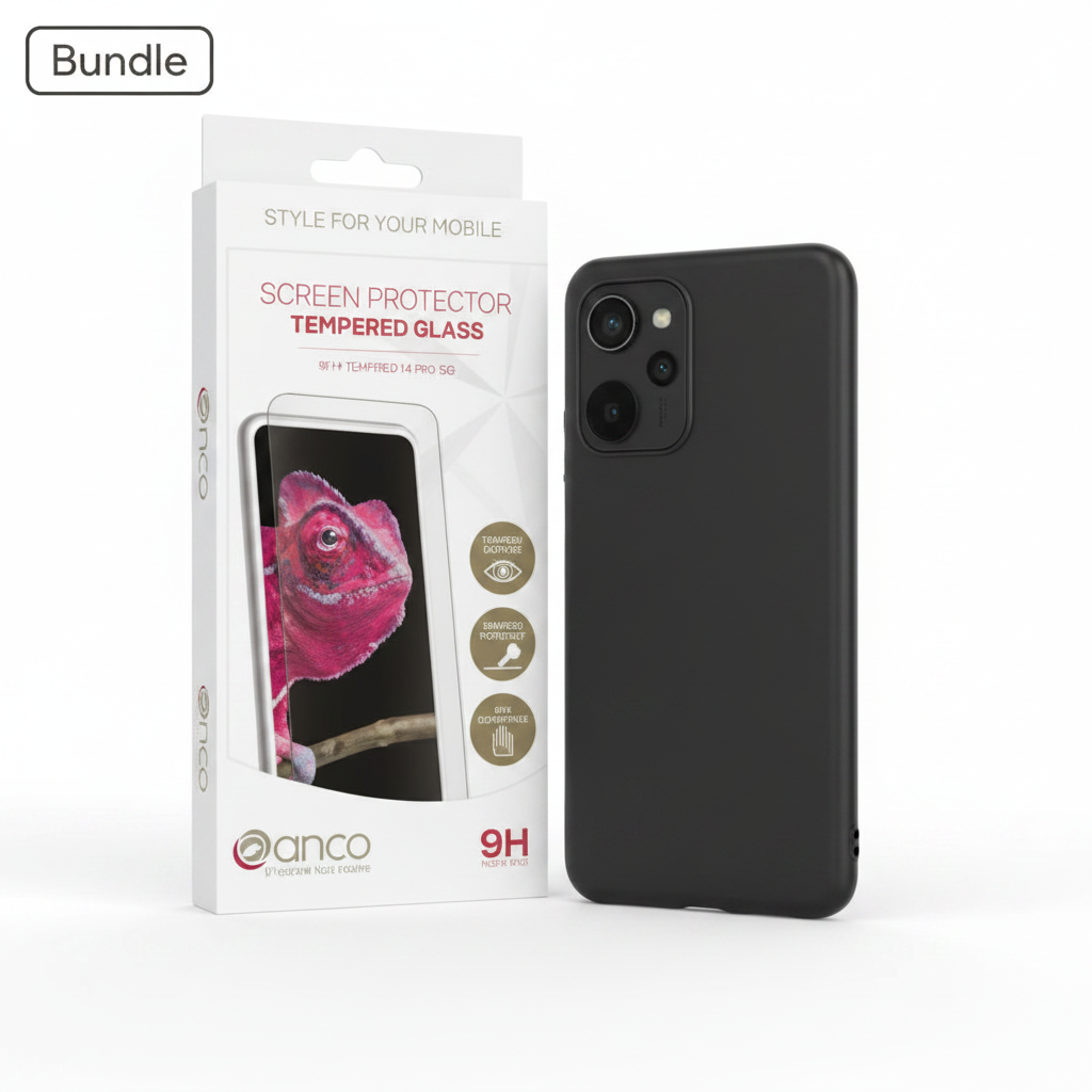 anco Panzerglas Redmi Note 14 Pro 5G Bundle mit TPU Case