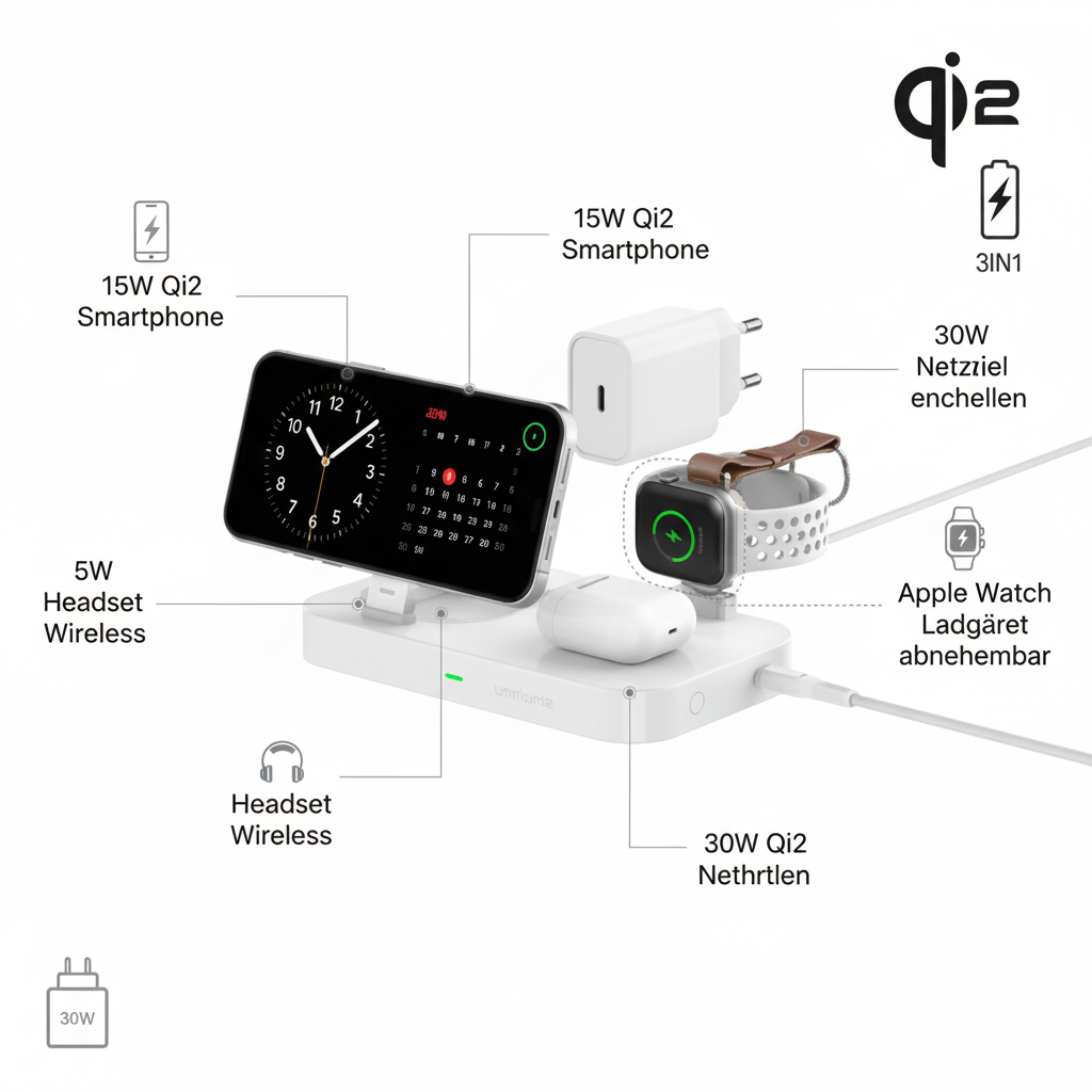 4smarts Qi2 Trident Ladestation Features Übersicht