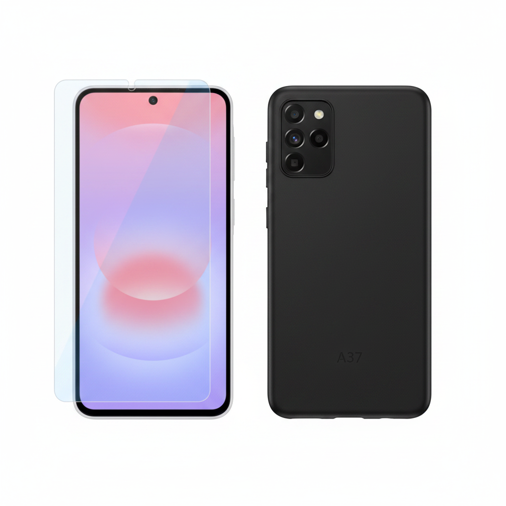 Mobeen Tempered Glass Samsung Galaxy A37 Bundle mit Hülle