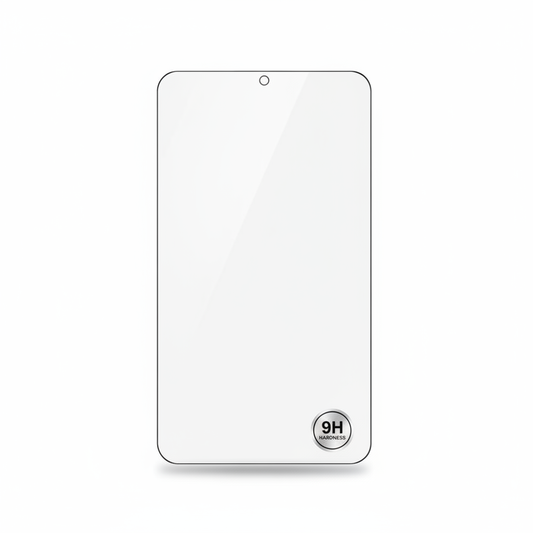 Displayschutzglas Flat Lay weißer Hintergrund