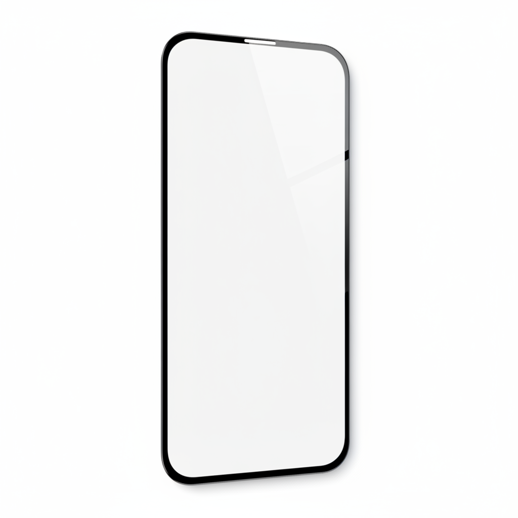 Panzerglas Flat Lay weißer Hintergrund