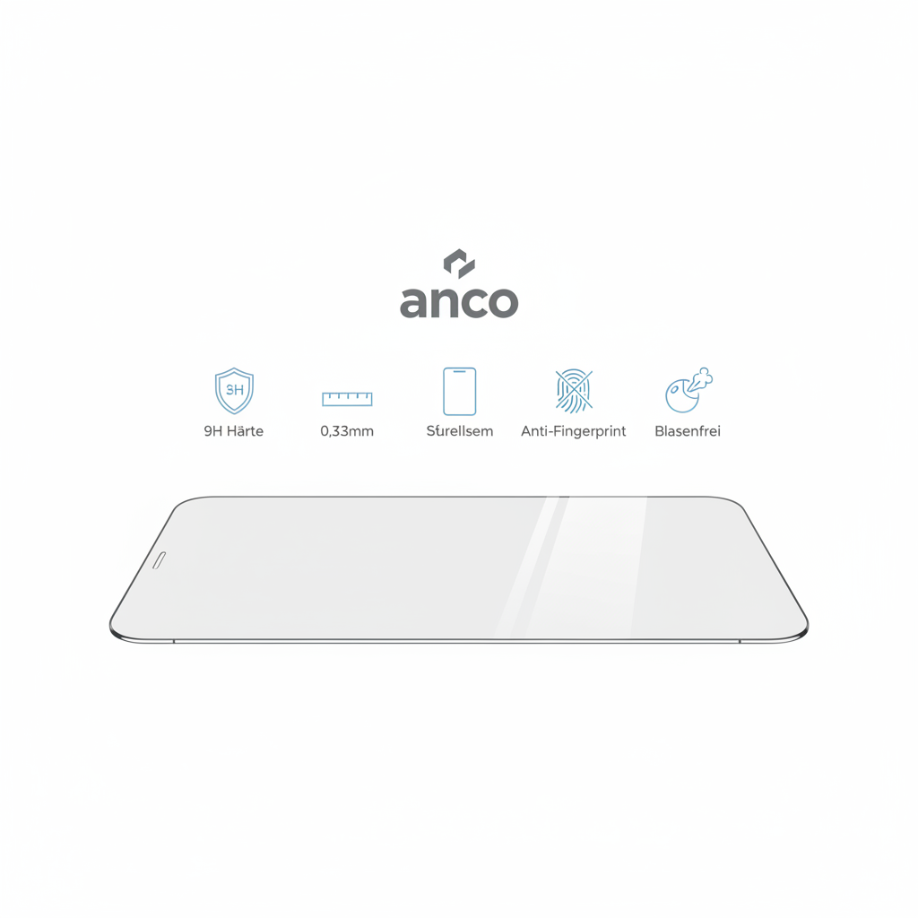 anco Fullscreen Panzerglas Apple iPhone 15 Pro Max – Features Infografik