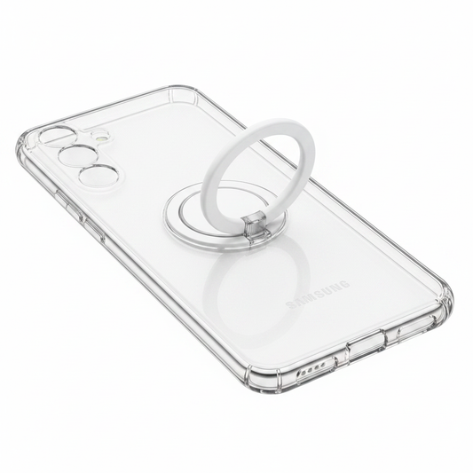 Samsung Clear Gadget Case S24+ – Detailansicht Ringhalter ausgeklappt