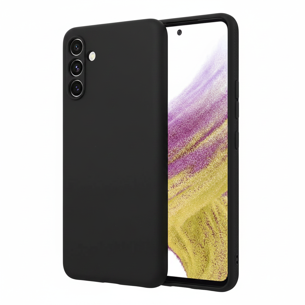 okkes Basic TPU Case S25+ – Schrägansicht schlankes Rück- und Seitenprofil