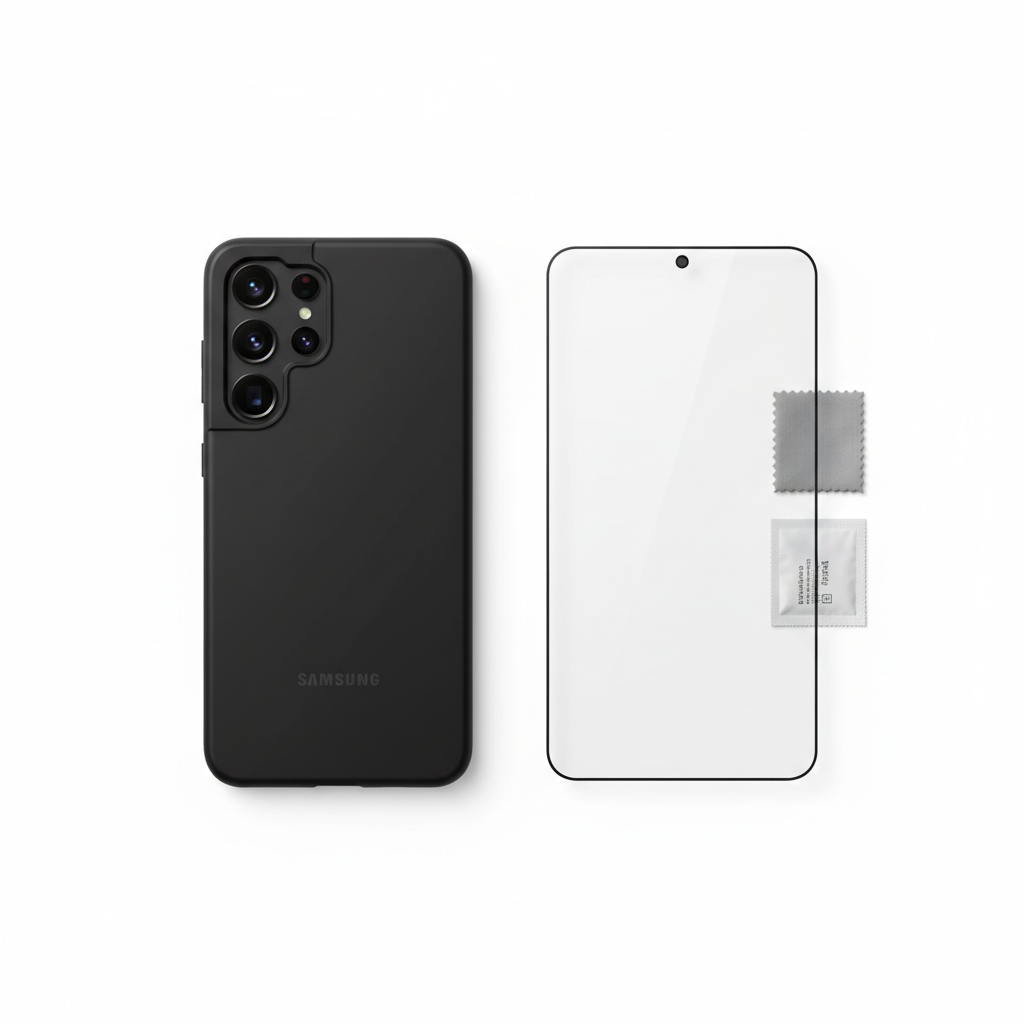 Samsung Galaxy S26 Ultra Black Silicone MagSafe Case Bundle mit Panzerglas