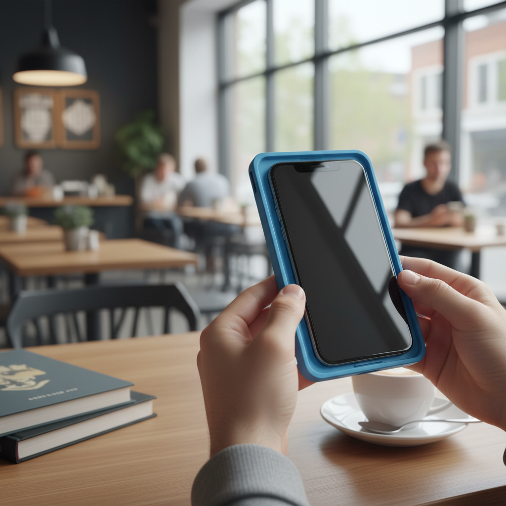4smarts Second Glass Privacy iPhone 17 – Anwendung in der Öffentlichkeit