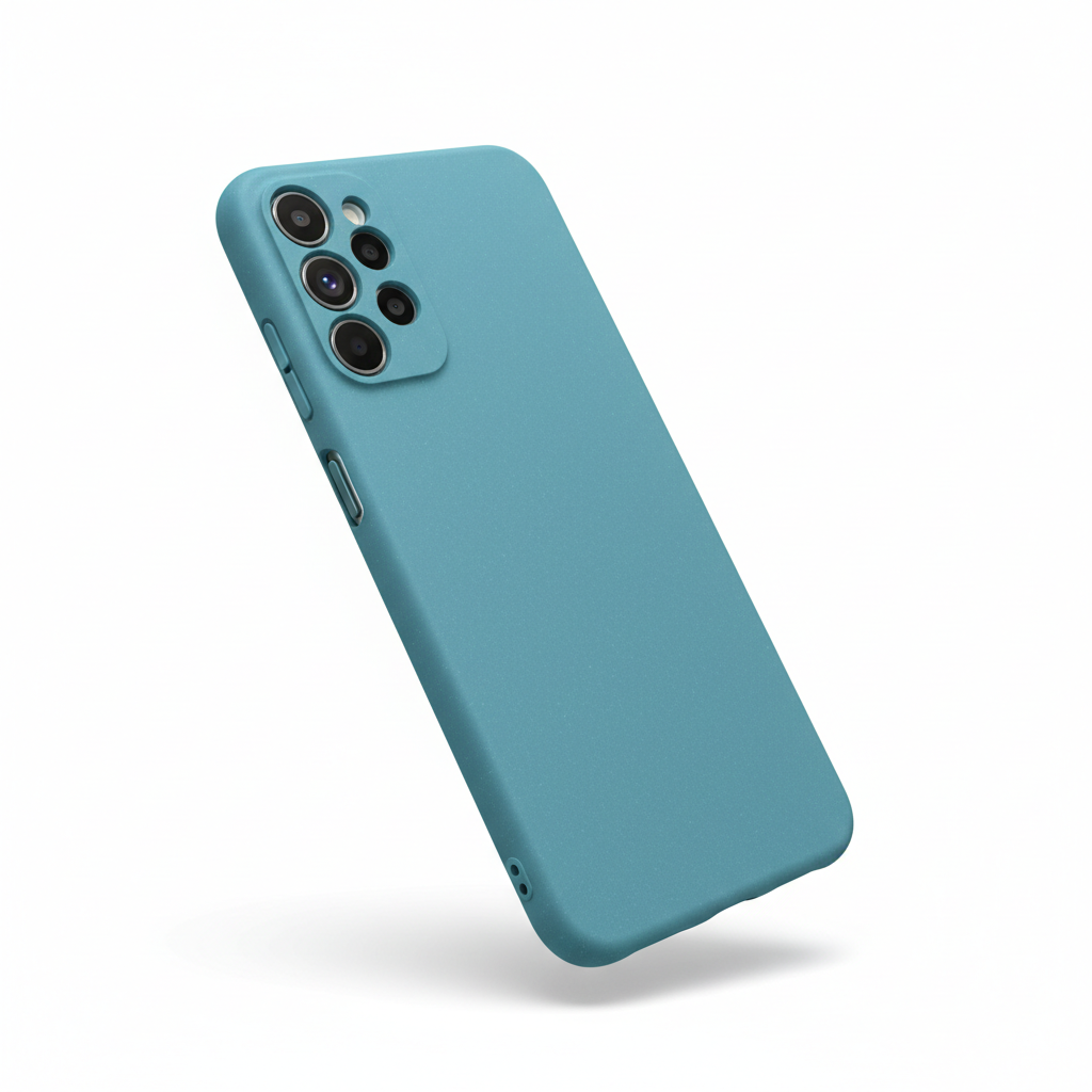 anco Bioly Case Galaxy A35 5G Blau – Hülle am Smartphone Seitenansicht