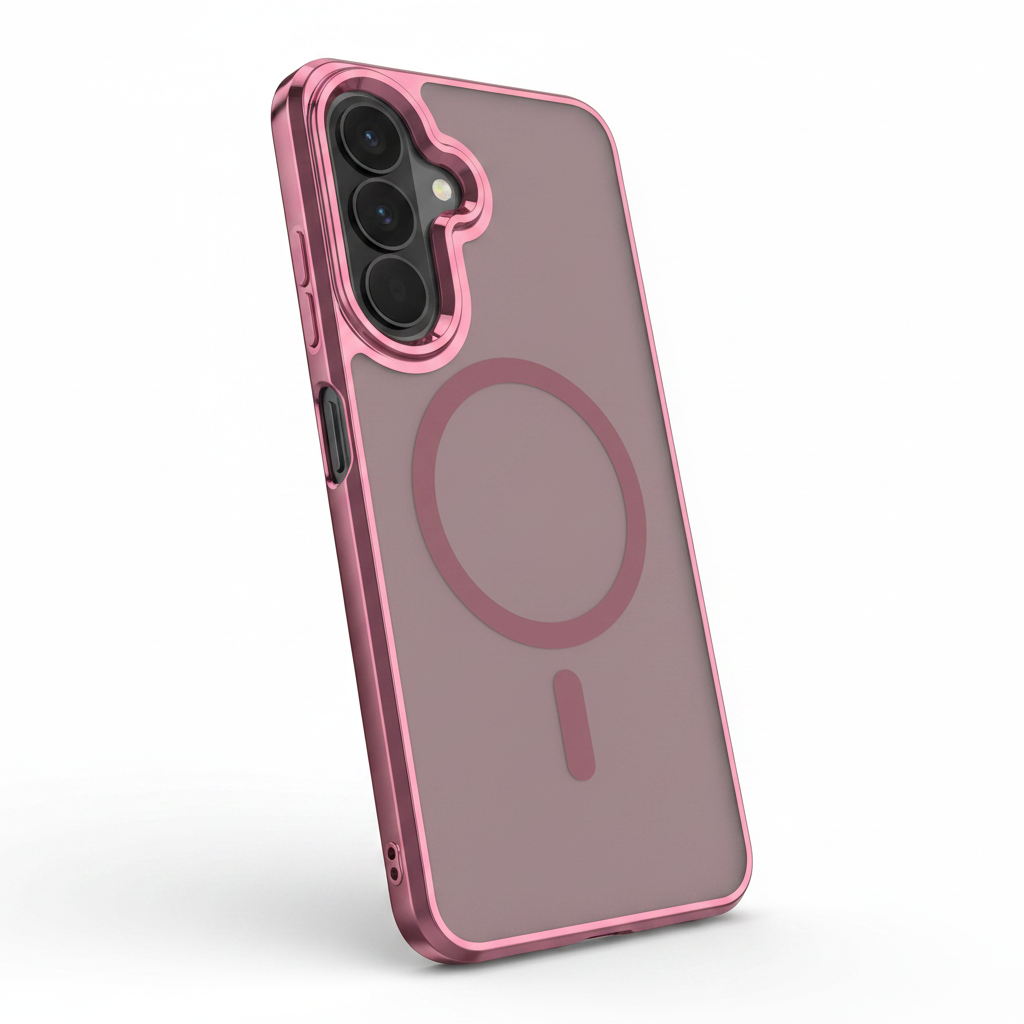 MagSafe Hülle bordeaux-pink – Schrägansicht