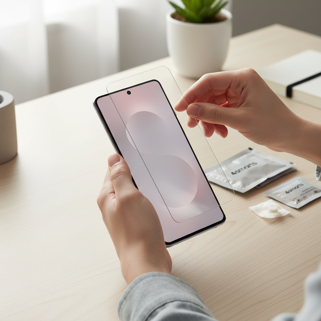 4smarts Second Glass S26+ – Lifestyle blasenfreie Montage mit Reinigungsset